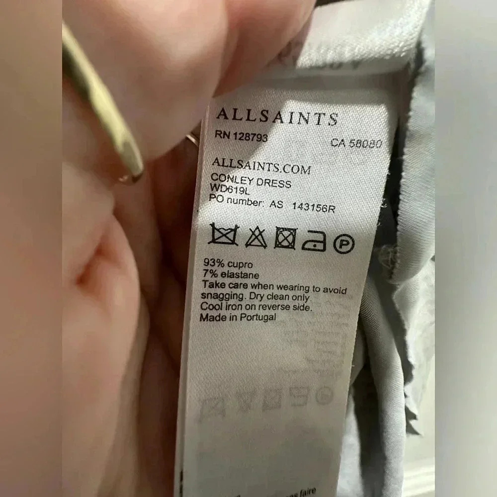 ALLSAINTS light gray Conley Dress NWOT Size Medium - Picture 7 of 10